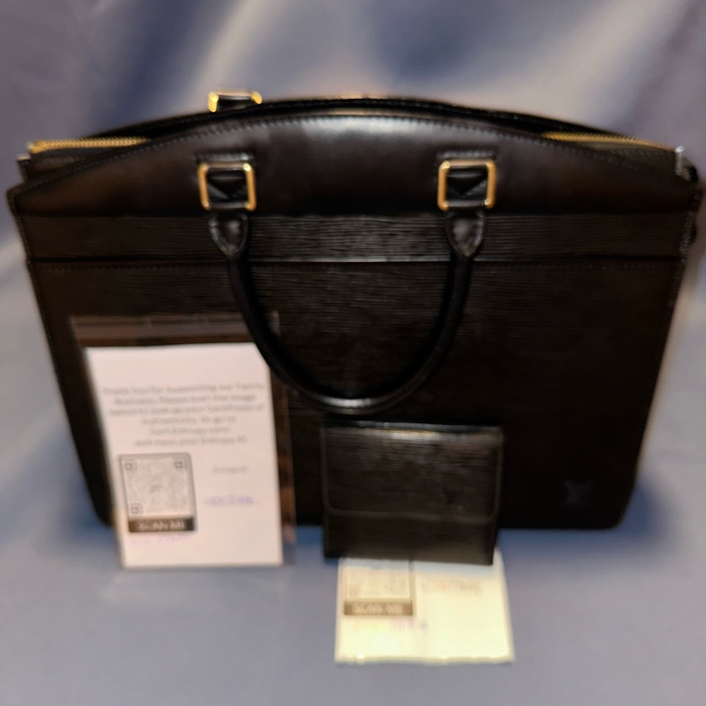 Louis Vuitton Epi Riviera Handbag + Epi Elise Wallet Set (Black) - Picture 11 of 16